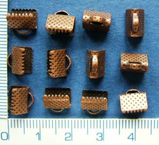 Koncovka na kůži,8mm, měděná, 1ks