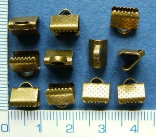 Koncovka na kůži, 8x8mm, mosaz, 1ks