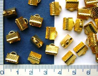 Zakončení na lanka, šňůrky, zlaté,8x10mm,1ks
