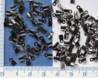 Zakončení pro lanka, koncovka na kůži, 6mm, barva antracit, 20ks