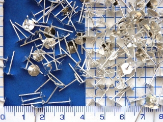Náušnice, puzeta, ploška-6,5mm, nalepovací, 100ks