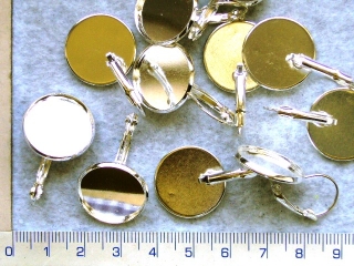 naušnice stříbrné mechanické s lůžkem na pryskyřici 18mm,1ks