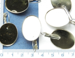 Náušnice, zavírací s lůžkem na pryskyřici, ovál,25x18mm, 1ks