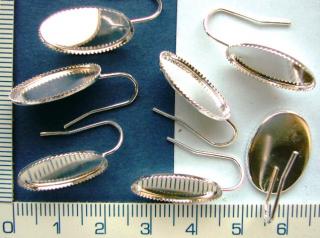 Náušnice s lůžkem na pryskyřici,13x18mm,1ks