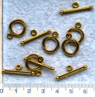Zapínání americké,OT,zlaté zdobené.13mm,1 pár
