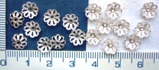 Kaplíky, 6,5mm, barva stříbrná, 20ks