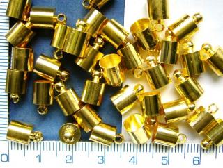 Kaplíky, zlatý vlepovací,otvor 6mm,1ks