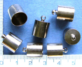 Kaplíky,antracitové zakončení vlepovací, otvor 8,5mm,1ks
