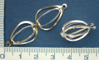 Kovové,21mm, přízdoba korálku, klícka na korálek, barva stříbrná
