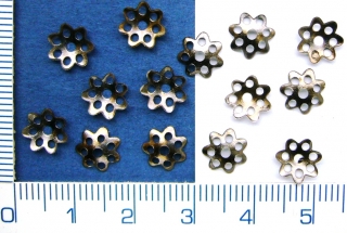 Kaplíky, antracitová kytička, 6mm, 20ks